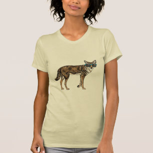 Camiseta Coyote divertido del inconformista con las gafas