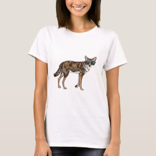 Camiseta Coyote divertido del inconformista con las gafas