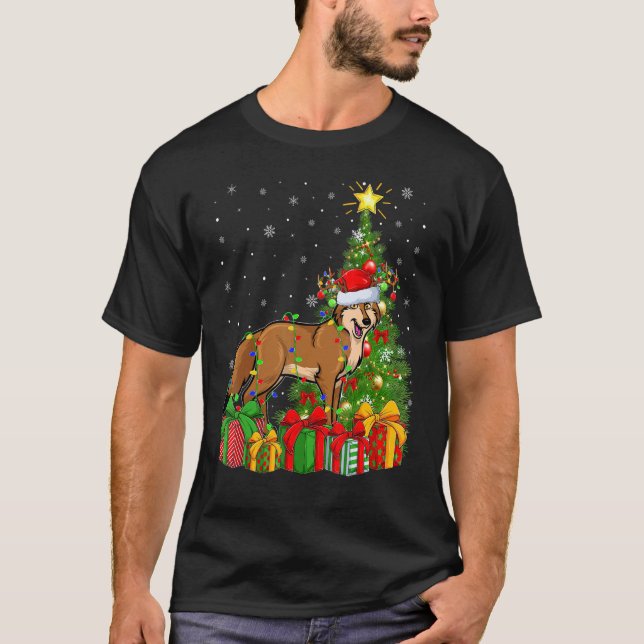 Camiseta Coyote Xmas Holiday Santa Coyote Árbol de Navidad (Anverso)
