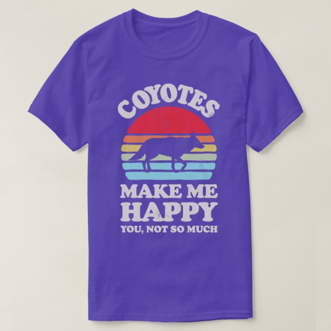 Camiseta Coyotes me hacen feliz retro de atardecer para hom (Diseño del anverso)