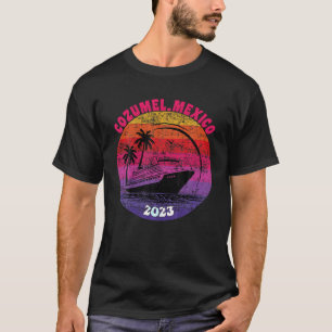Camiseta Cozumel Cruise Mexico 2023 Familia angustiada Retr