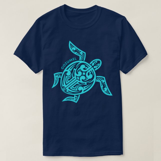 Camiseta Cozumel de tortuga tribal hawaiana (Diseño del anverso)