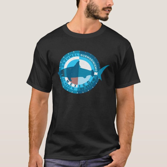 Camiseta Cozumel Diving Mexico Shark Dive (Anverso)
