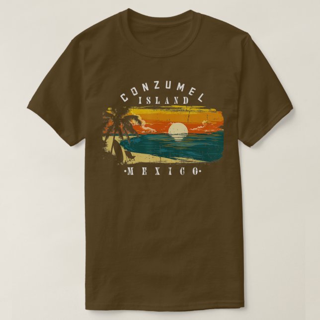 Camiseta Cozumel Mexico Beaches Retro Cool Distressed  (Diseño del anverso)