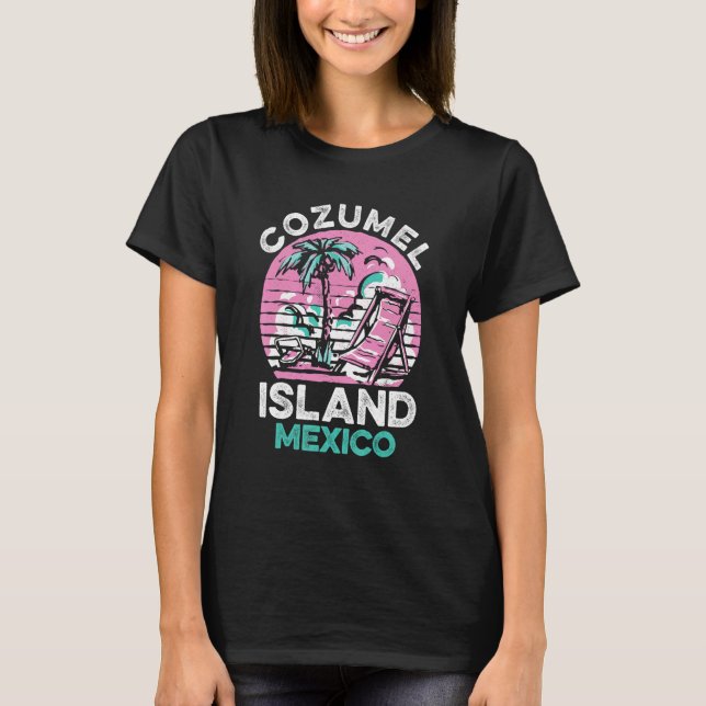 Camiseta Cozumel Mexico Beaches Retro Cool Distressed Graph (Anverso)