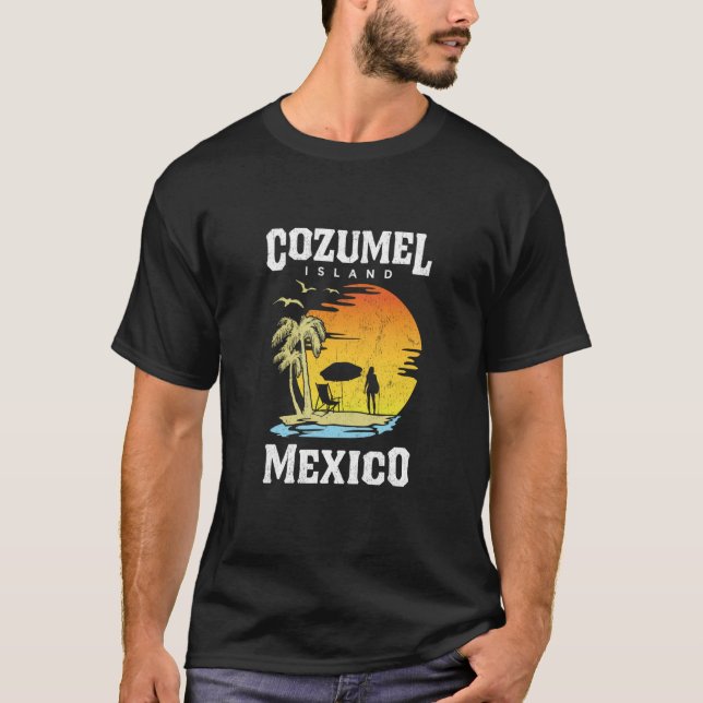 Camiseta Cozumel Mexico Beaches Retro Cool Distressed Graph (Anverso)