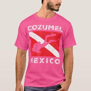Camiseta Cozumel México Buceo Bandera de Buceo Scuba