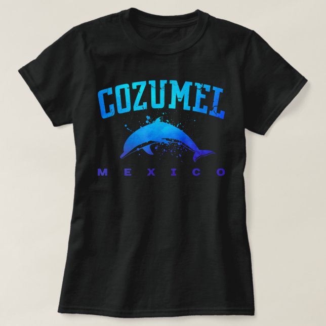 Camiseta COZUMEL MÉXICO Dolphin Lover Beach Vacaciones Scub (Diseño del anverso)