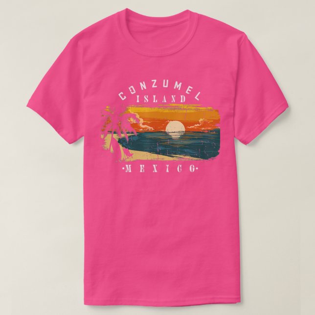 Camiseta Cozumel México playas Guay retro angustiadas 2 (Diseño del anverso)