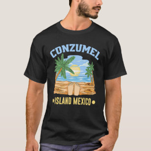Camiseta Cozumel México Se Enfrenta A Un Gráfico Retro Guay