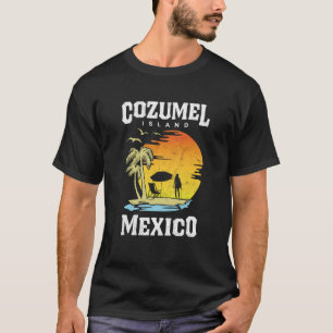 Camiseta Cozumel México Se Enfrenta A Un Gráfico Retro Guay