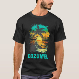 Camiseta Cozumel México Tropical Sunset Beach Souvenir Vaca