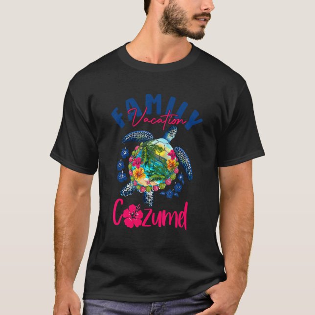 Camiseta Cozumel Mexico Vacation Sea Blue Turtle Mating F (Anverso)