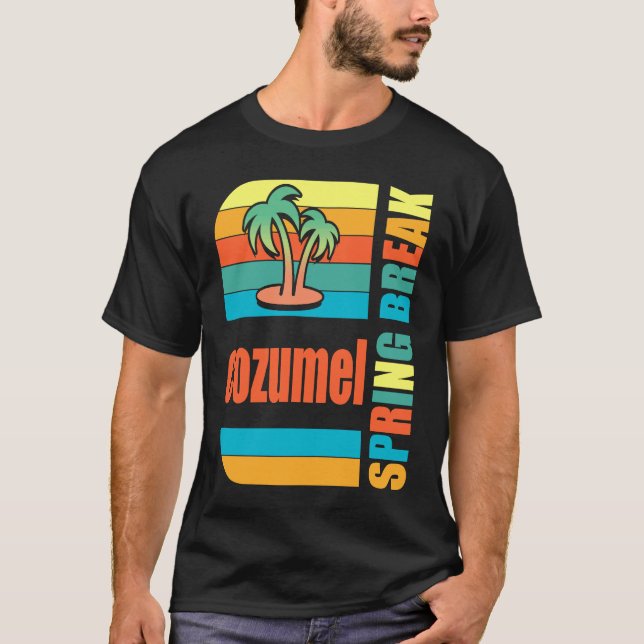 Camiseta Cozumel Spring Break High School Retro Beach Graph (Anverso)