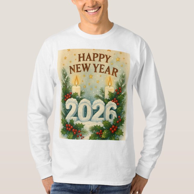 Camiseta cozy 2026 happy new year Long Sleeve (Anverso)