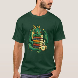 Camiseta Cozy Book Dragon Reader T-Shirt | Fantasy Gift