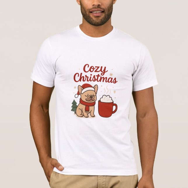 Camiseta Cozy Christmas French Bulldog – Cute Holiday Dog & (Anverso)