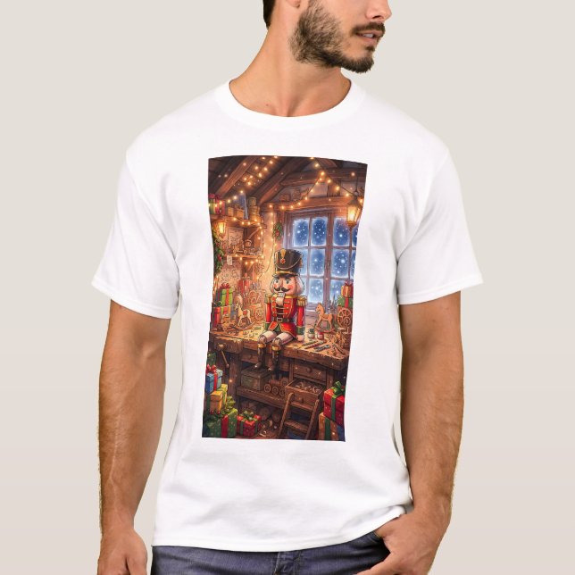 Camiseta Cozy Christmas Nutcracker Toy Workshop (Anverso)
