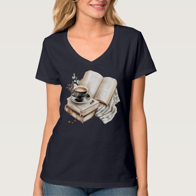 Camiseta Cozy Coffee and Book Nook (Anverso)