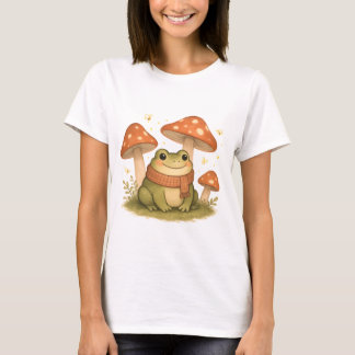 Camiseta Cozy Cottagecore Frog in Mushroom Garden