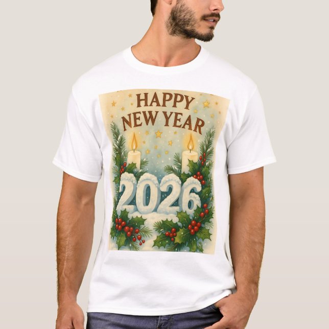 Camiseta cozy happy new year 2026 family tshirt (Anverso)