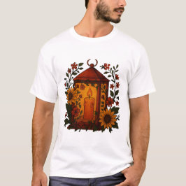 Camiseta Cozy Lantern with Sunflowers Art