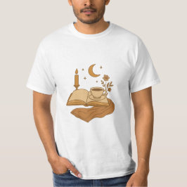 Camiseta Cozy Moonlit Reading | Warm Book Lover Vintage Aes