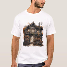 Camiseta Cozy Storybook Halloween House Autumn Illustration