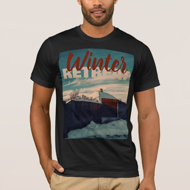 Camiseta Cozy Winter Snow Rooftop Stylized Landscape (Anverso)