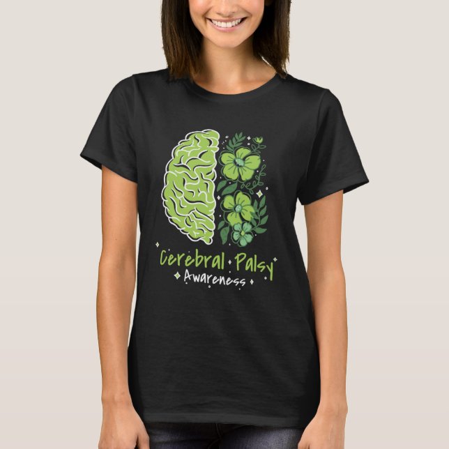 Camiseta CP Brain Damage Cute Flowers Cerebral Palsy Awaren (Anverso)