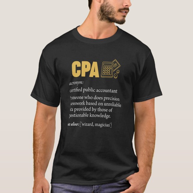 Camiseta CPA Certified Public Accountant Definition Account (Anverso)
