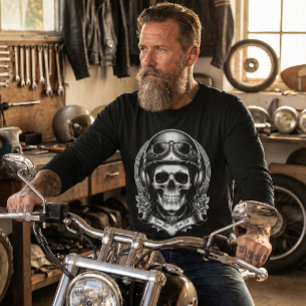 Camiseta Cráneo de motociclista personalizado en 2 c