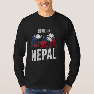 Camiseta Cr de partidario de la bandera nepalí de la camise