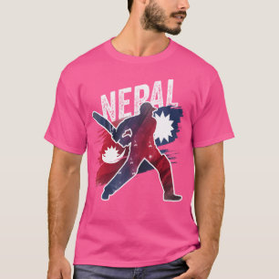 Camiseta Cr de partidario de la bandera nepalí de la camise