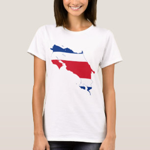 Camiseta CR del mapa de la bandera de Costa Rica