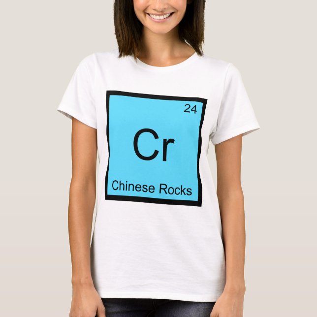 Camiseta Cr - Roca China Símbolo de Elemento de Química Div (Anverso)