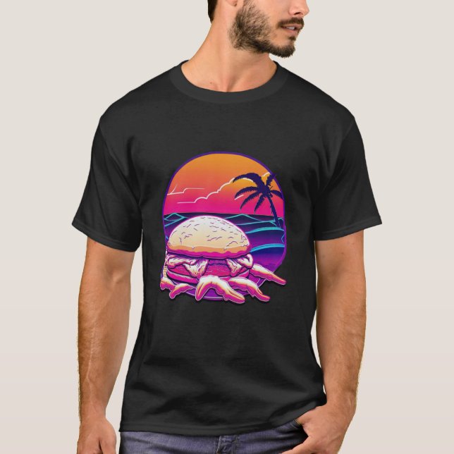 Camiseta Crab Cakes Synthwave 80s Retrowave Aesthetic (Anverso)