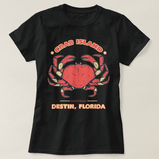 Camiseta Crab Island Destin, Florida FL Sandbar Souvenir T  (Diseño del anverso)