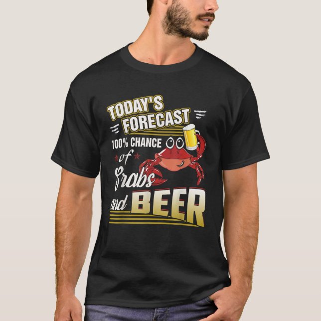 Camiseta Crabs y Cerveza Chesapeake Hombres de Crabbing Azu (Anverso)