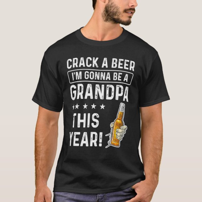 Camiseta Crack a Beer voy a ser un abuelo este año Funn (Anverso)