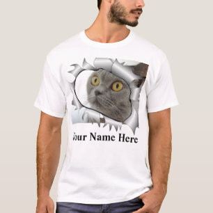 Camiseta crack personalizado de papel amante del gato