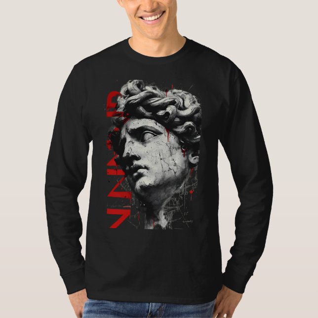 Camiseta Cracked Classical Bust Trash Polka Art Long Sleeve (Anverso)