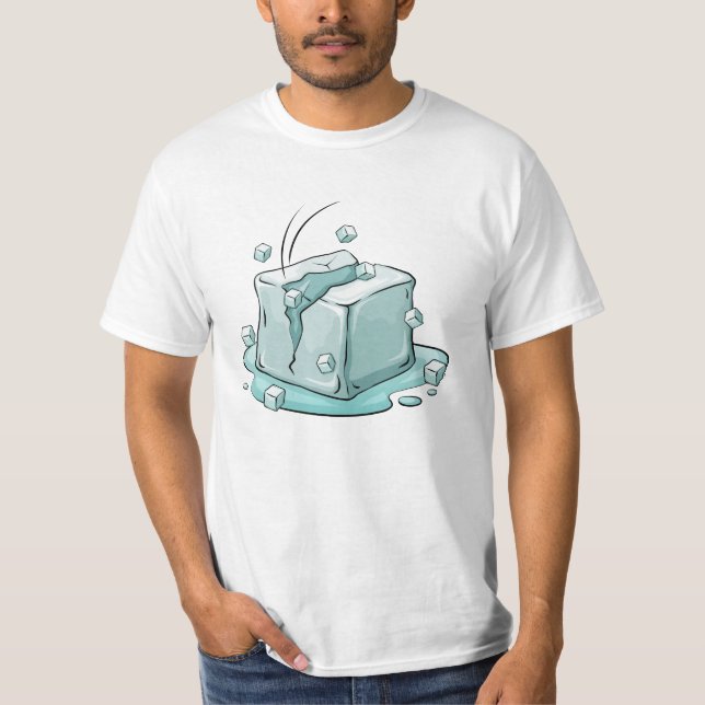 Camiseta Cracked Ice Cube Illustration Art (Anverso)