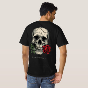 Camiseta Cracked Skull Rose – Viviendo el Sueño