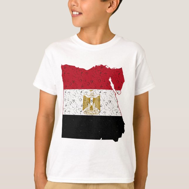 Camiseta Crackeo al mapa de la bandera de Egipto (Anverso)