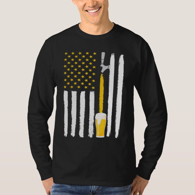 Camiseta Craft Beer Bandera Americana USA 4 de julio Cervec (Anverso)