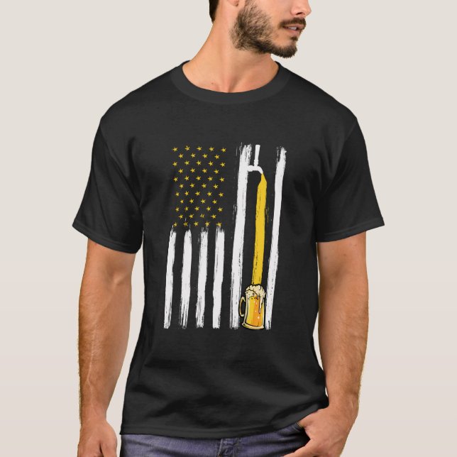 Camiseta Craft Beer Bandera Estadounidense Usa 4 De Julio C (Anverso)