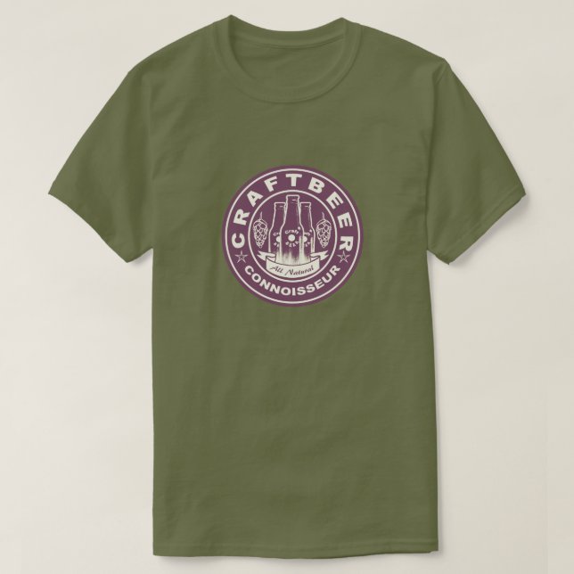 Camiseta Craft Beer Connoisseur Lite Purple (Diseño del anverso)