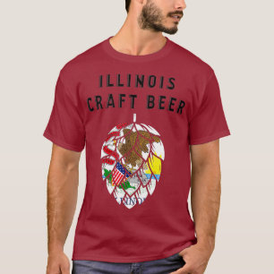 Camiseta Craft Beer Illinois Flag Estados Unidos 4 de julio