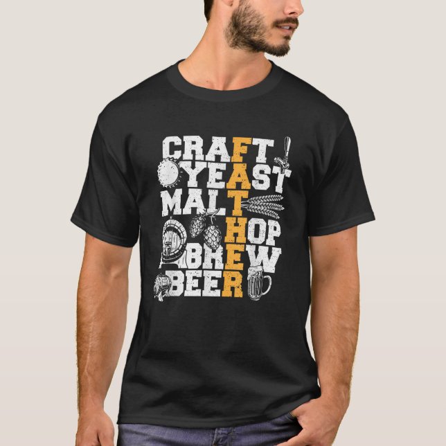 Camiseta Craft del Día del Padre Yeast Malt Hop Breve Cerve (Anverso)
